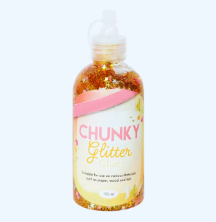 Glitrové lepidlo se třpytkami a konfetami - ORANŽOVÉ, 150ml 