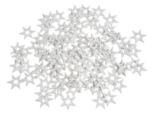 Vánoční dekorace HVĚZDIČKY bílé 100ks (2,5cm)