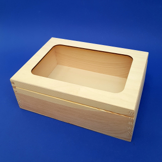 Dřevěná krabička SE SKLEM (22,5x16x8cm)