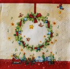 Ubrousek - Vánoční věneček bordó