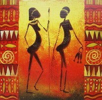 REPRODUKCE - Africké ženy 14 (15x15cm)
