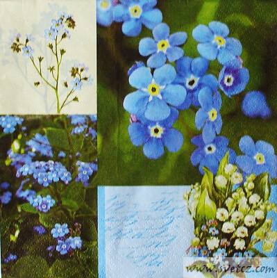Ubrousek - Květiny modré