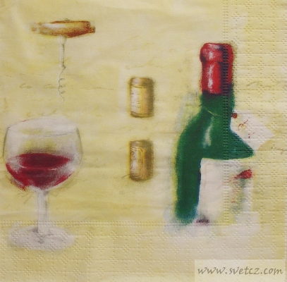 Ubrousek - Zátiší s vínem