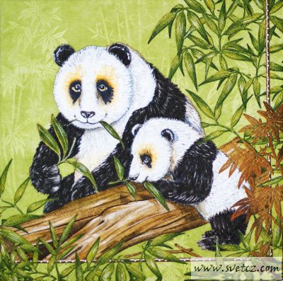 Ubrousek - Panda zelený