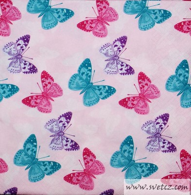 Ubrousek - Motýlci na růžovém