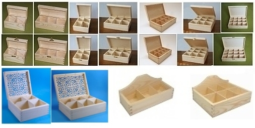 Dřevěné krabičky na čaj, krabičky na čajové sáčky