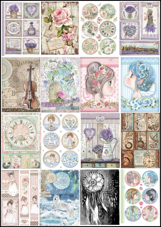 Rýžové papíry na decoupage Rýžové papíry na decoupage