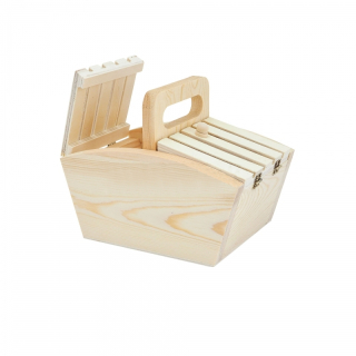 Dřevěný košíček - otevírací (18x12x14cm)