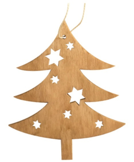 Vánoční dekorace STROMEČEK závěsný hnědý (10cm)